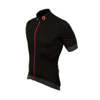 Lusso Aqua Repel Corsa Cycling Jersey - Black / Red / XLarge