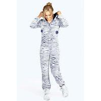 Luxe Fleece Zebra Onesie - navy