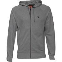 luke 1977 mens honey bowster zip through hoody mid marl grey