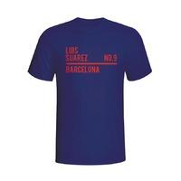 luis suarez barcelona squad t shirt navy kids