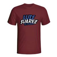 luis suarez comic book t shirt maroon