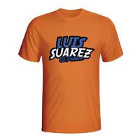 luis suarez comic book t shirt orange kids