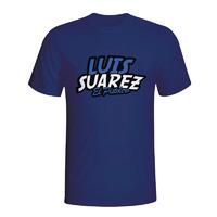 luis suarez comic book t shirt navy kids