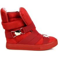 lu boo czerwone sneakersy na gumy womens low ankle boots in red