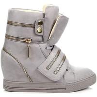 lu boo szare sneakersy na zamki womens low ankle boots in grey