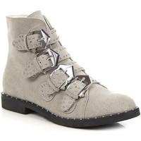 lu boo szare workery klamry nity womens low ankle boots in grey