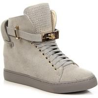 lu boo szare sneakersy z kdk cyrkonie womens low ankle boots in grey