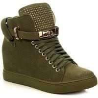 lu boo oliwkowe sneakersy z kdk cyrkonie womens low ankle boots in mul ...