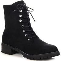 lu boo czarne workery z cyrkoniami wiosenne womens low ankle boots in  ...