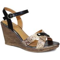 lunar ladies mandi high heel wedge sandal womens sandals in brown