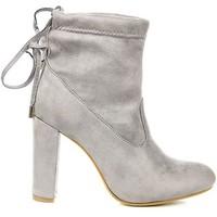 lu boo szare wsuwane ocieplane womens low ankle boots in grey