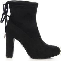 lu boo czarne wsuwane ocieplane womens low ankle boots in black