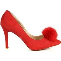 Lu Boo Czerwone Z Pomponikiem women\'s Court Shoes in red
