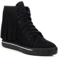 lu boo czarne na z frdzlami szpic womens low ankle boots in black