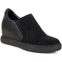 lu boo czarne na z krysztakami womens shoes trainers in black