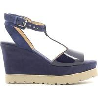 luca stefani 351608 wedge sandals women blue womens sandals in blue