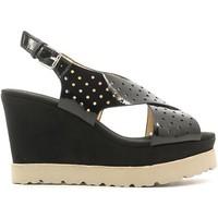 luca stefani 351506 wedge sandals women black womens sandals in black