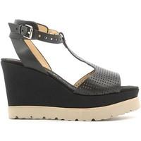 luca stefani 350804 wedge sandals women black womens sandals in black