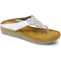 Lunar Ladies Taylor Toe Post Sandal women\'s Flip flops / Sandals (Shoes) in Silver
