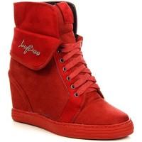 Lu Boo Czerwone Sneakersy Wywijane NA women\'s Shoes (High-top Trainers) in red