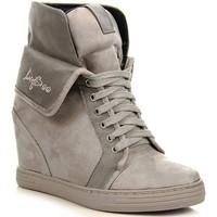 Lu Boo Szare Sneakersy Wywijane NA women\'s Shoes (High-top Trainers) in grey