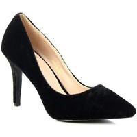 Lu Boo Czarne NA Szpilce Velvet women\'s Court Shoes in black