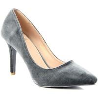 lu boo szare na szpilce velvet womens court shoes in grey