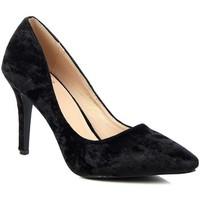 Lu Boo Czarne NA Szpilce Velvet women\'s Court Shoes in black