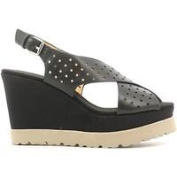 luca stefani 351504 wedge sandals women black womens sandals in black