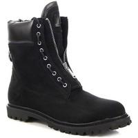 lu boo czarne timberki z zamkiem womens low ankle boots in black