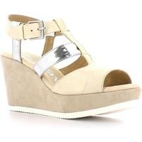 luca stefani 290639 wedge sandals women lattesilver womens sandals in  ...