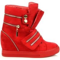 lu boo czerwone sneakersy na zamki womens low ankle boots in red