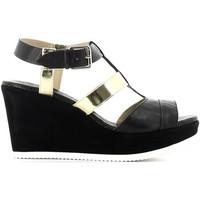 luca stefani 290639 wedge sandals women black womens sandals in black