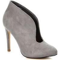 Lu Boo Szare Z Wyci?ciem NA Szpilce women\'s Low Ankle Boots in grey