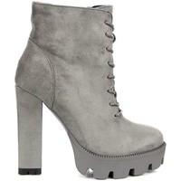 Lu Boo Szare NA S?upku Sznurowane Ocieplane women\'s Low Ankle Boots in grey