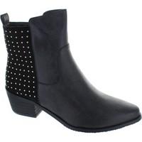 Lunar aletta women\'s formal black side zip up low heel leather chelse women\'s Low Ankle Boots in black
