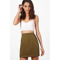 luxe satin mini skirt khaki