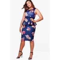 lucie floral sleeveless peplum dress multi