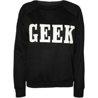 lucinda geek print sweatshirt black