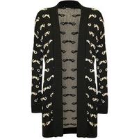 luisa moustache open knitted cardigan black