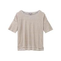 Luxury Linen Relaxed T-Shirt (Sand Stripe / 08)