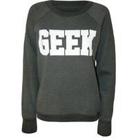 lucinda geek print sweatshirt dark grey