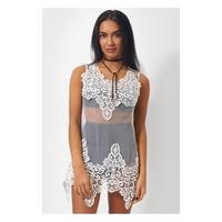 Luca Beige Crochet Cover Up