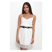 Luna White Lace Cami Slip Dress