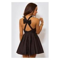 LUXE Bow Back Black Mini Dress