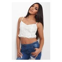 Lucille Pom Pom Crochet Bralet Top