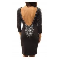 luxe embellished low back bodycon dress