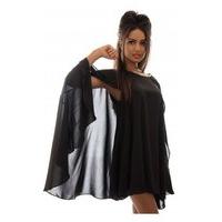 LUXE Chiffon Cape Dress In Black