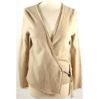 Luisa Cerano Size 12 High Quality Soft and Luxurious Pure Cashmere Fawn Wrap Cardigan