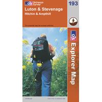 Luton & Stevenage - OS Explorer Map Sheet Number 193